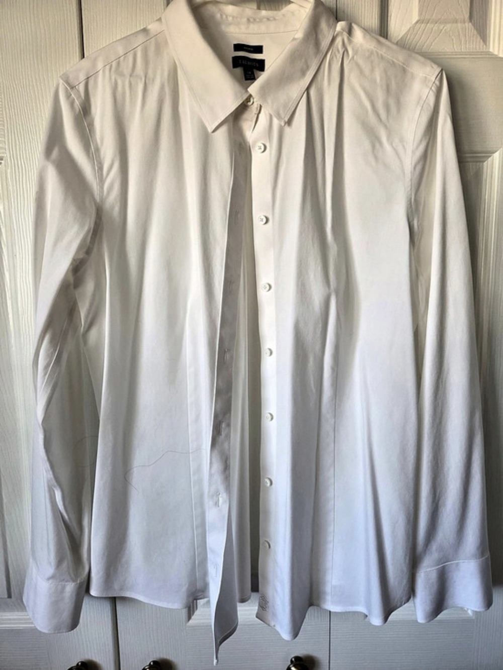 Talbots Non-Iron Perfect Shirt White Button Down Size 14